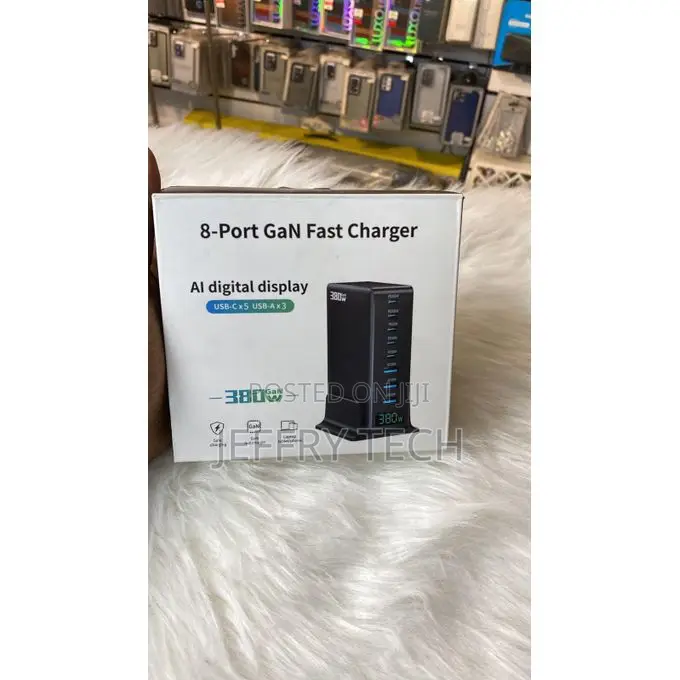 Gan 380w 8 Port Usb Smart Charging Station for Multiple Devices at On