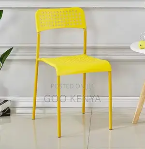 Home Chair; Heavy-Duty Modern Colorful Pp Stack Chair With Metal Legs