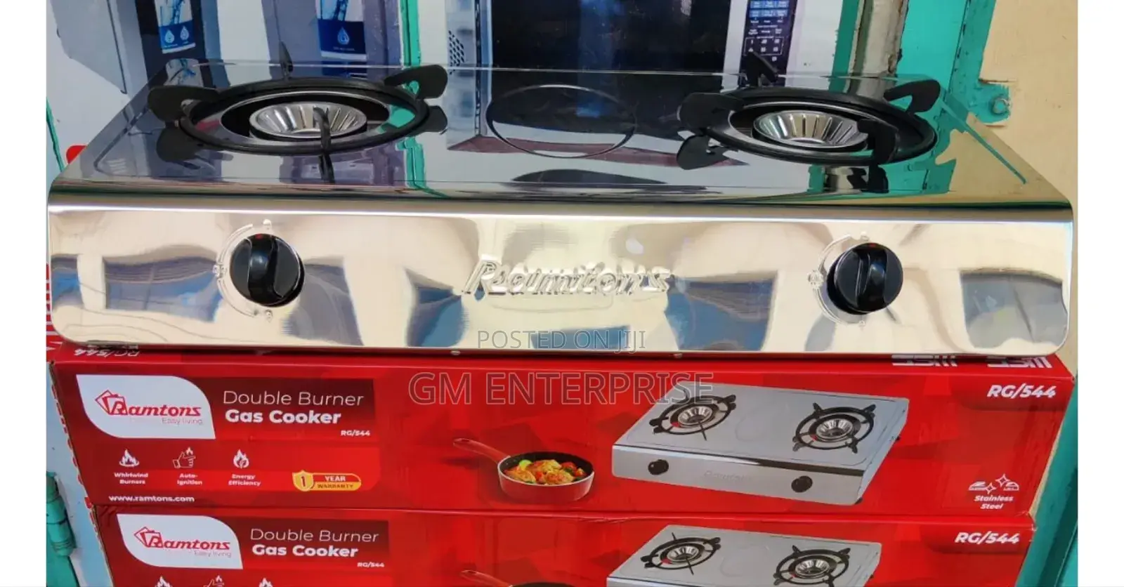 Ramtons 2burner Stainless Steel Gas Cooker