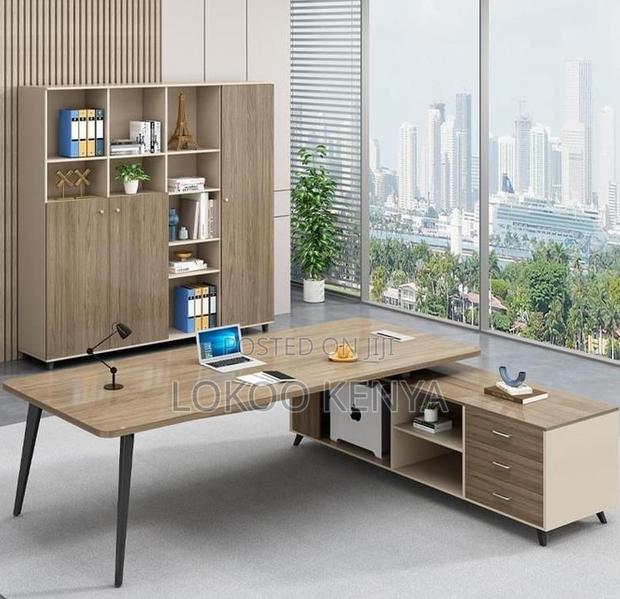 Office Desk; 1.6 M L Shaped Modern Executive Wood Boss's Office Desk