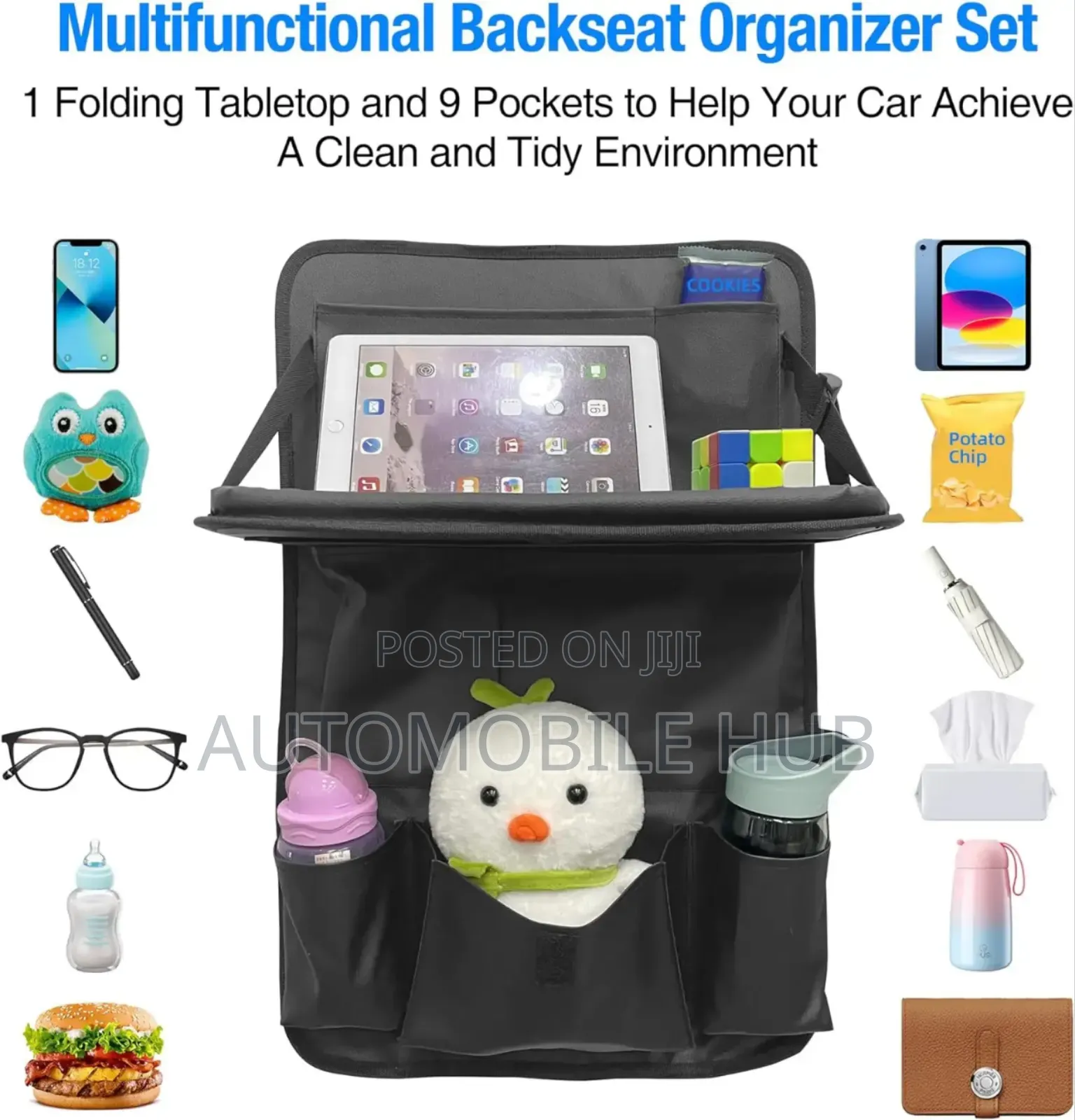Car Back Seat Organiser Cup Holder | Universal Storage Bag