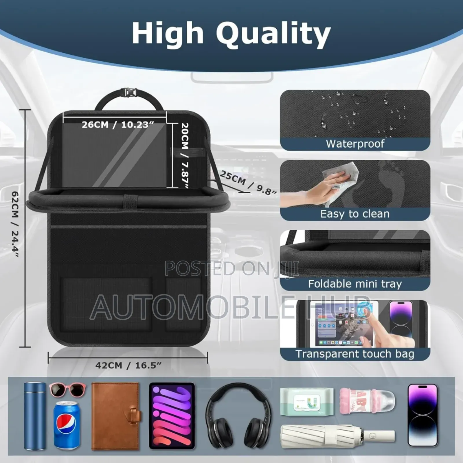 Premium Multi-purpose Car Back Seat Organiser Waterproof Universal Fit