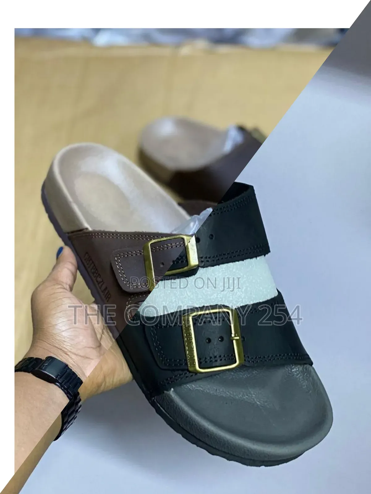 Quality Leather Casual Men Slide Open Shoes