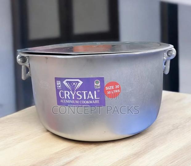 30l Crystal Sufuria With Lid Handles. - main view