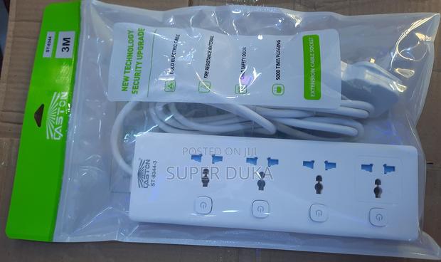 Heavy Duty 4 Way Power Extension Cable 3m. 13a/3250w Caston St-8344