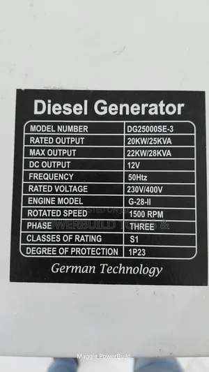 Pulsar 25kva Double Piston Three Phase Diesel Generator Dg25000se-3