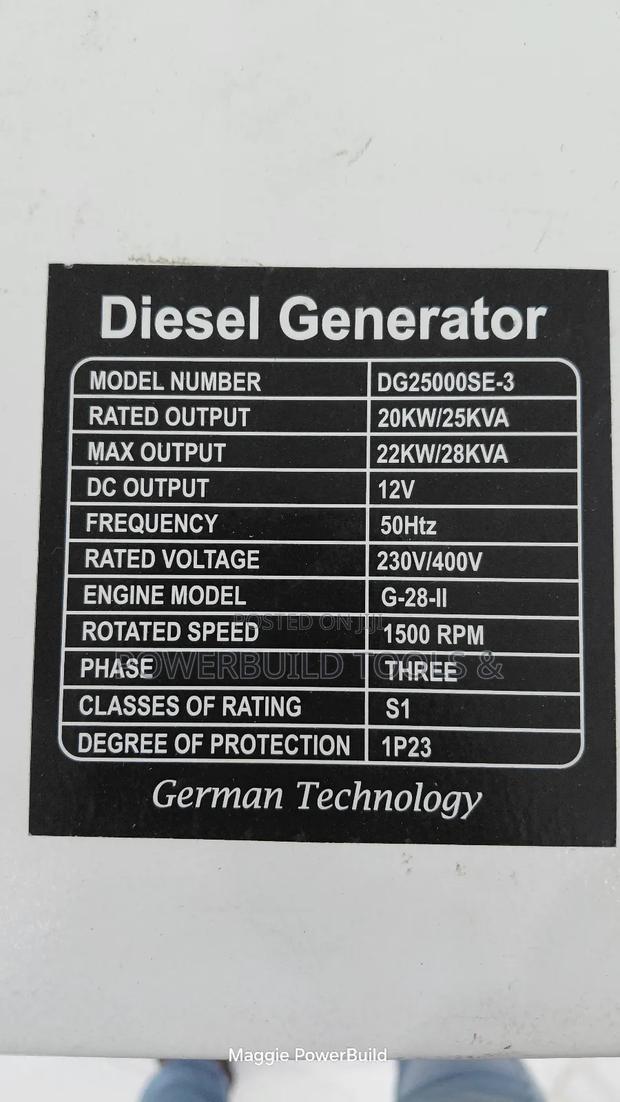 Pulsar 25kva Double Piston Three Phase Diesel Generator Dg25000se-3 - thumbnail 4