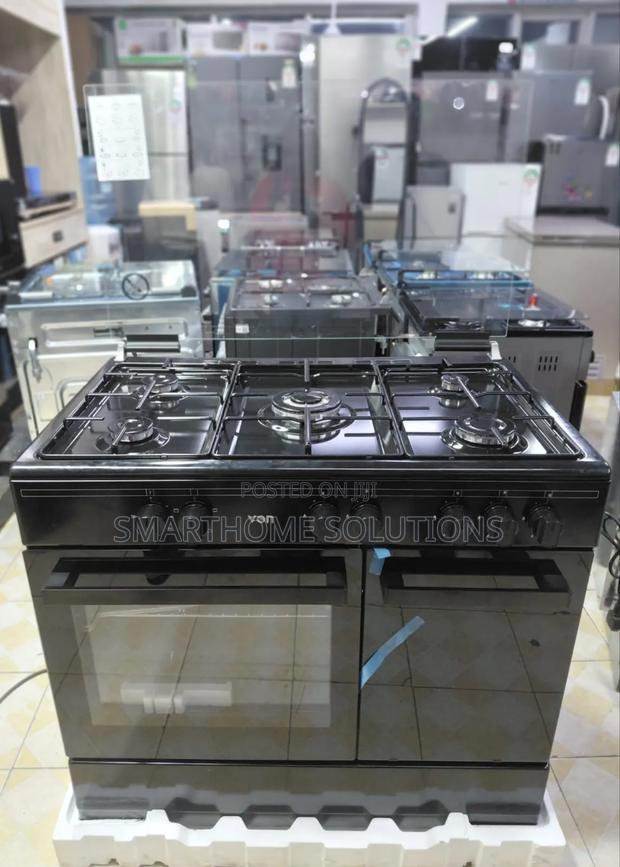 Von 60by90 Five Gas Burners, Enamel Pan Support With Electric Oven