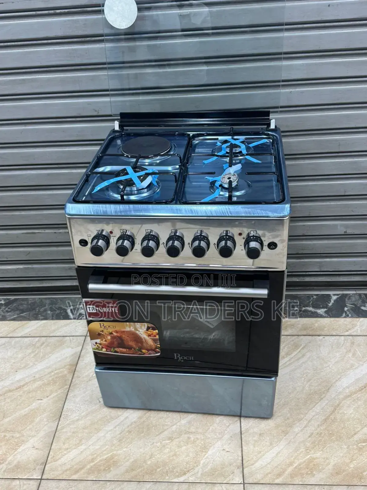 Roch 60*60cm 3g+1e Standing Cooker(Silver) Electric Oven