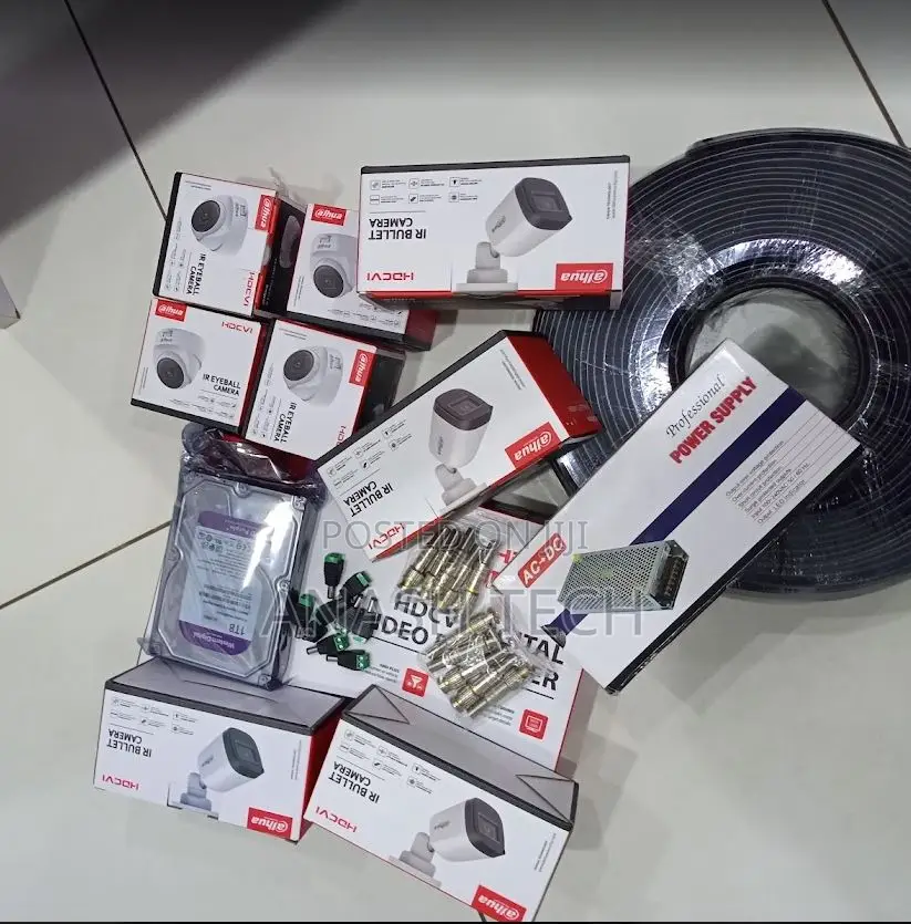 New 8 Channel Dahua Full Hd CCTV Camera Complete Kit With Night Vision