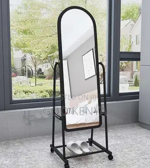 Home Mirror; Plastic Frame Full-Length Arched Floor Mirror for Home