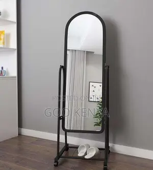 Home Mirror; Plastic Frame Full-Length Arched Floor Mirror for Home