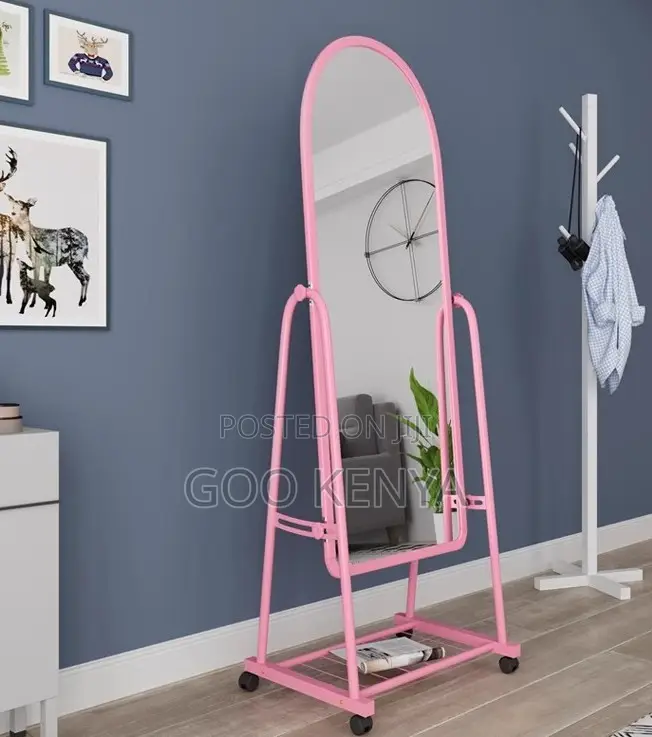 Home Mirror; Plastic Frame Full-Length Arched Floor Mirror for Home