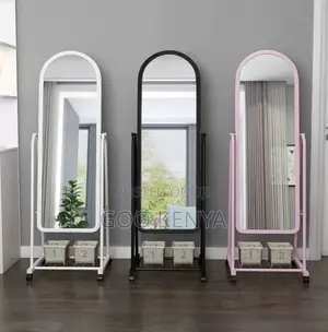 Home Mirror; Plastic Frame Full-Length Arched Floor Mirror for Home