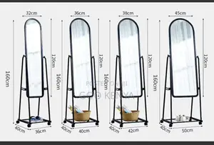 Home Mirror; Plastic Frame Full-Length Arched Floor Mirror for Home