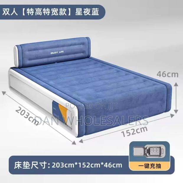 Big Size 203*152*46 Cm 5*6 Inflatable Air Bed With Head Rest