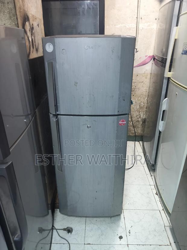 Gray Lg Fridge With a Capacity of 300litres