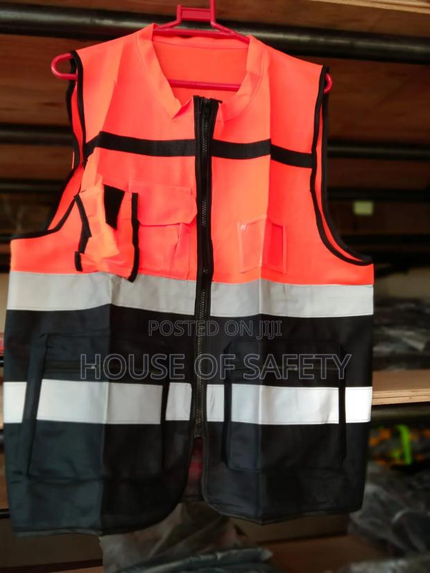 Round Chinese Collar Orange Reflectors Vest