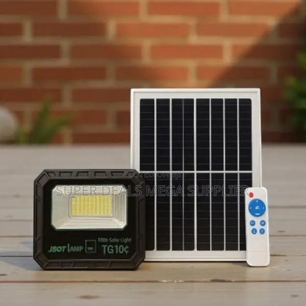 100w Solar Flood Light With Inbuilt Battery Remote Controlled Ip66