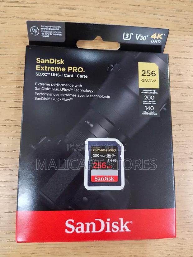 Sandisk 256gb Extreme Pro Uhs-I SDXC Card [200 Mb/S]