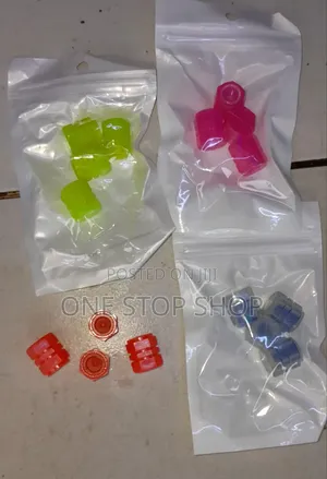 4pcs Luminous Colored Night Glow Valve Caps in Green,Red,Blue,Pink