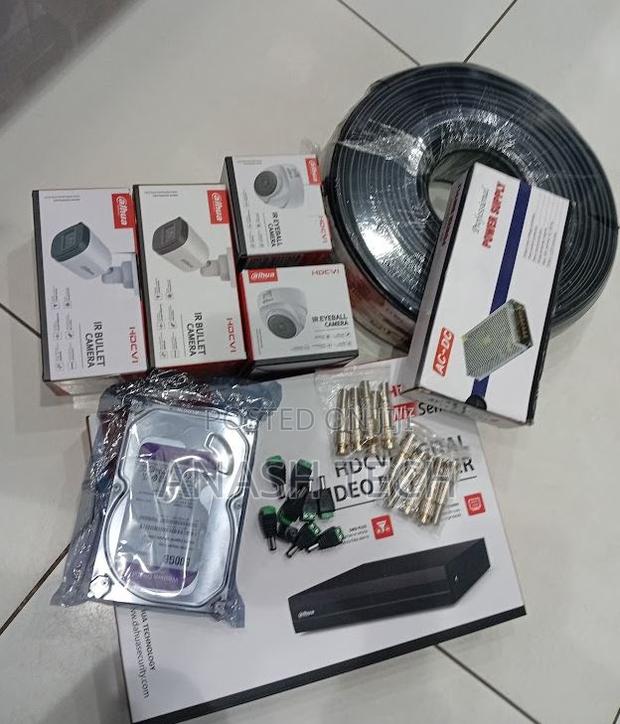 Dahua Clean CCTV 4 Camera Set Full Package Kit 4 1080p Dahua CCTV
