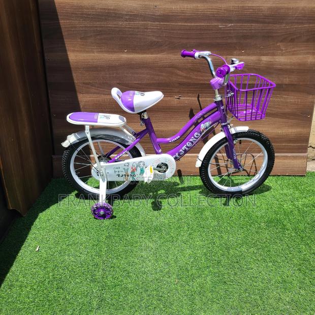 Purple Comet Bicycle With Training Wheels. - thumbnail 2