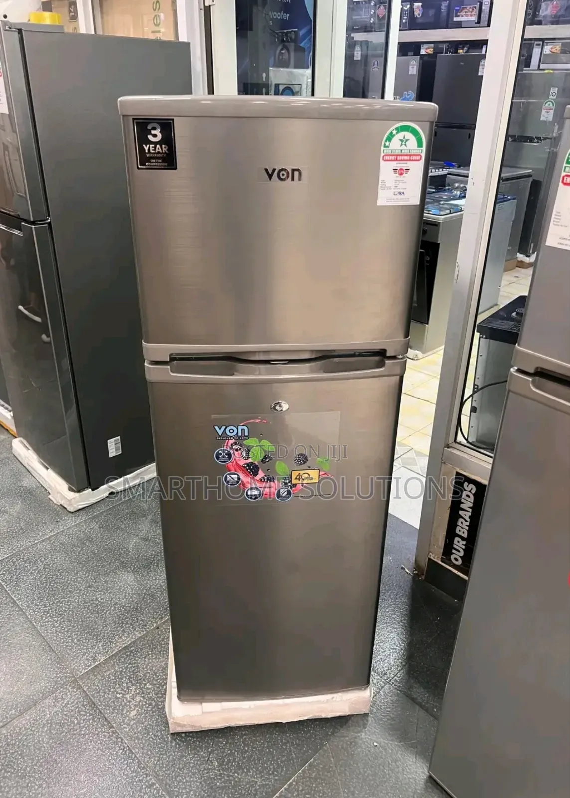 Von Vrt-181drax Double Door Fridge -181l