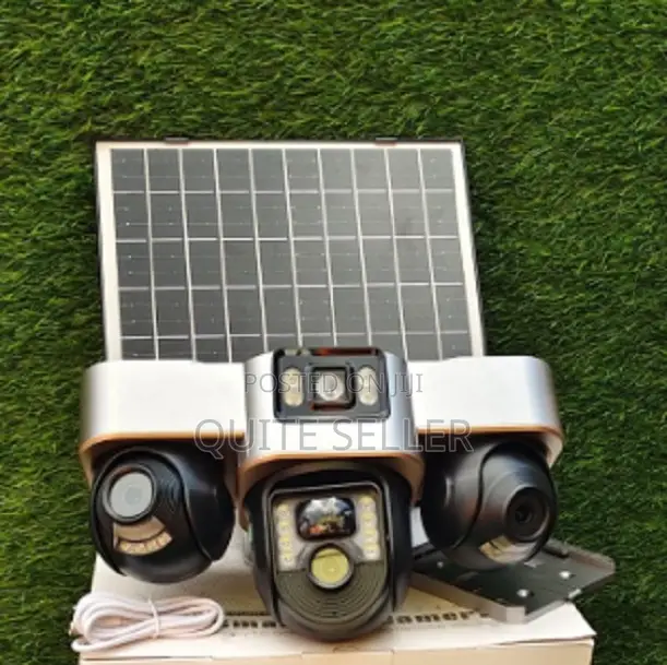 Camera V380pro 3 Lens With 3 Screens Solar 4g Rotatable PTZ Security .