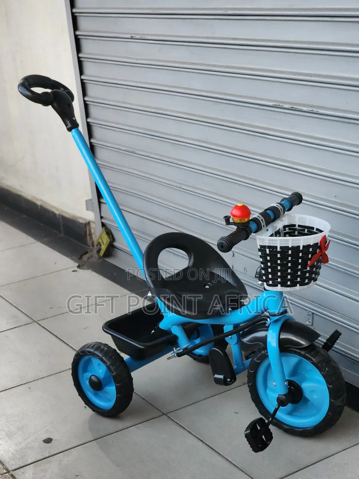 Tricycle With Push Handle,Foot Rest ,Bell And Basket