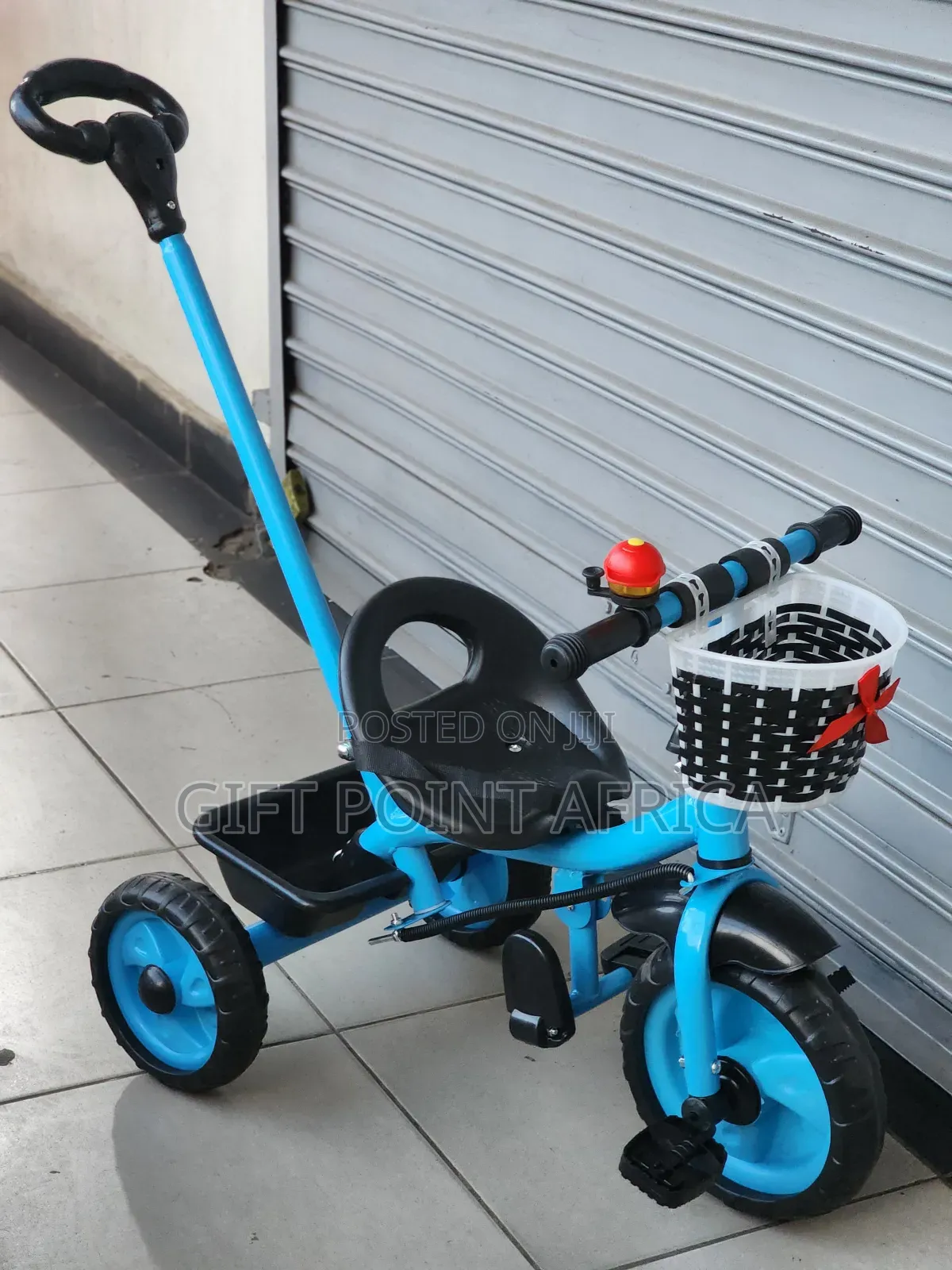 Tricycle With Push Handle,Foot Rest ,Bell And Basket