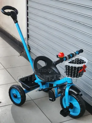 Tricycle With Push Handle,Foot Rest ,Bell And Basket