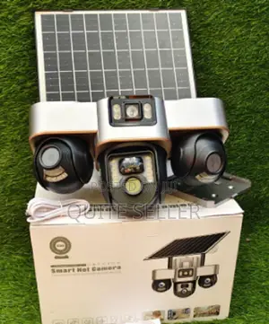 4g Triple Lens Floodlight Solar PTZ Camera Triple-Lens Rotatable Cam