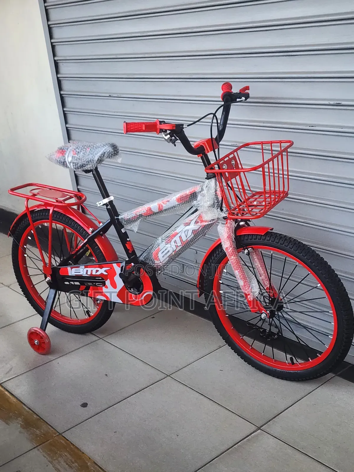 Bmx Size 20 Bike With Bell, Adjustable Seat,Training Wheels & Basket