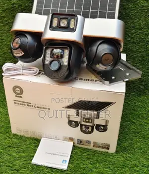 Full Hd 1080p V380 4g Triple Lens Floodlight Solar PTZ Camera Solar
