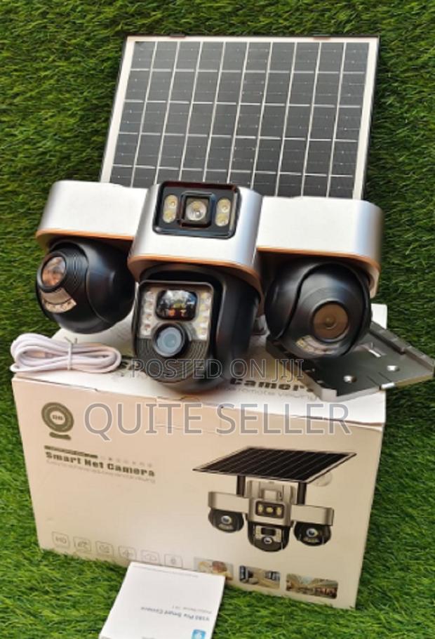 New Triple Lens 4g Solar PTZ Camera With Backup Battery for 24/7 Use