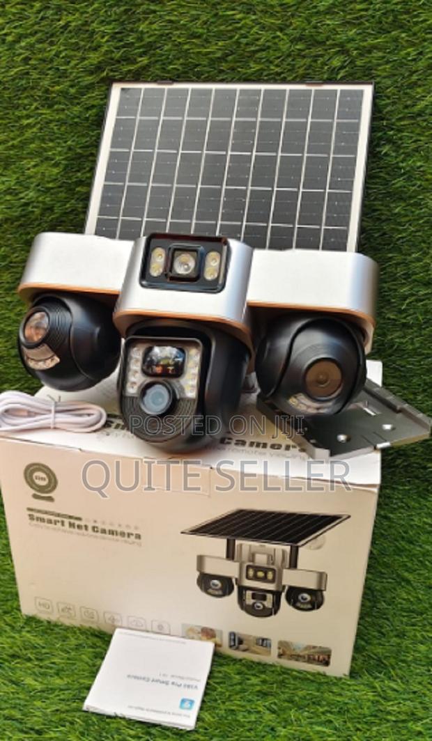 Outdoor Security Triple Lens 4g Solar PTZ Rotatable Security Camera