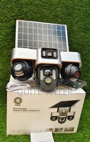 Triple Lens 4g Solar PTZ Camera 24/7 Security: Day/Night Recording