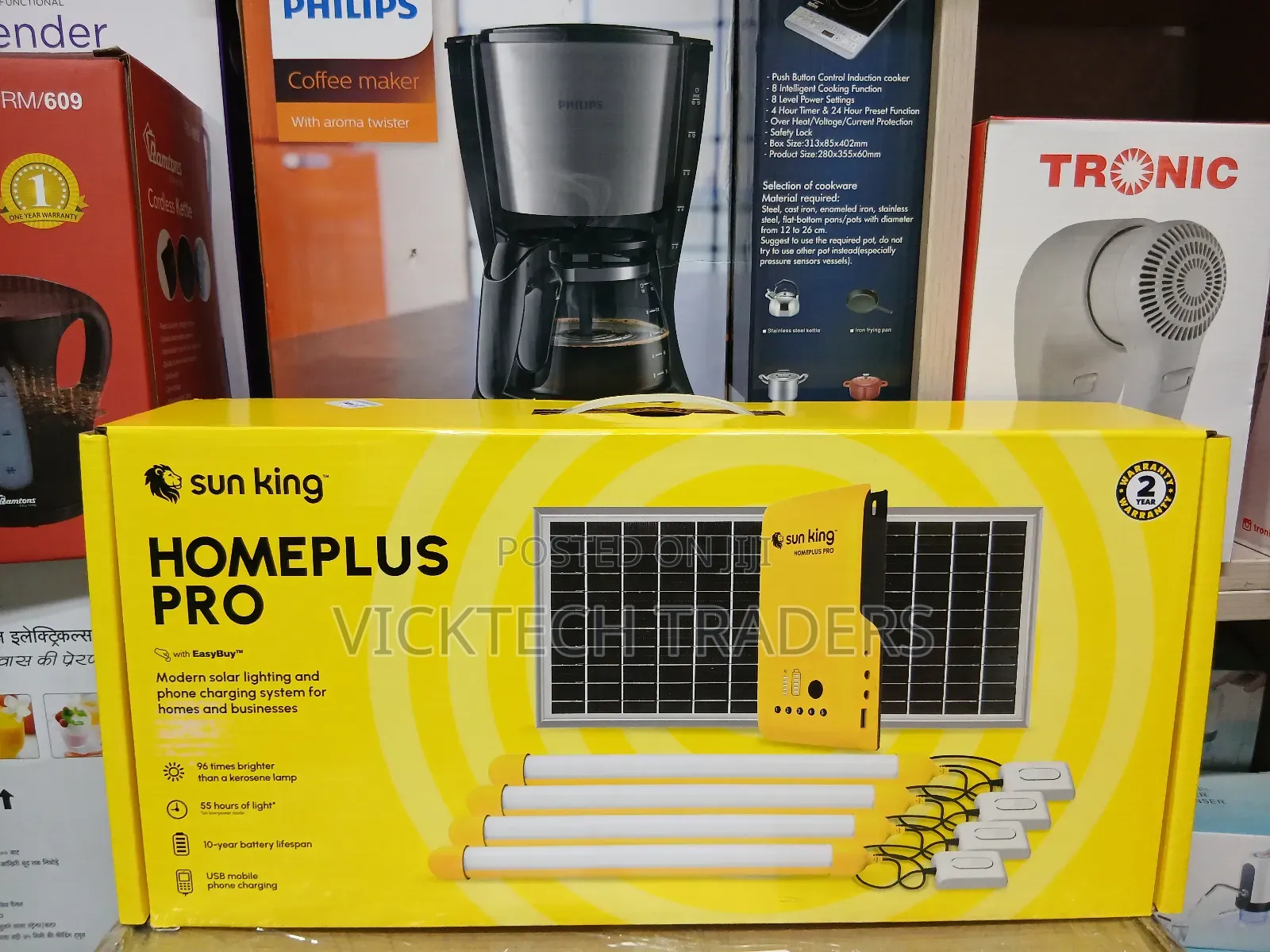 Sunking Homepro Solar System[Battery,4tube Bulbs,Solar Panel]2yr Wrnty