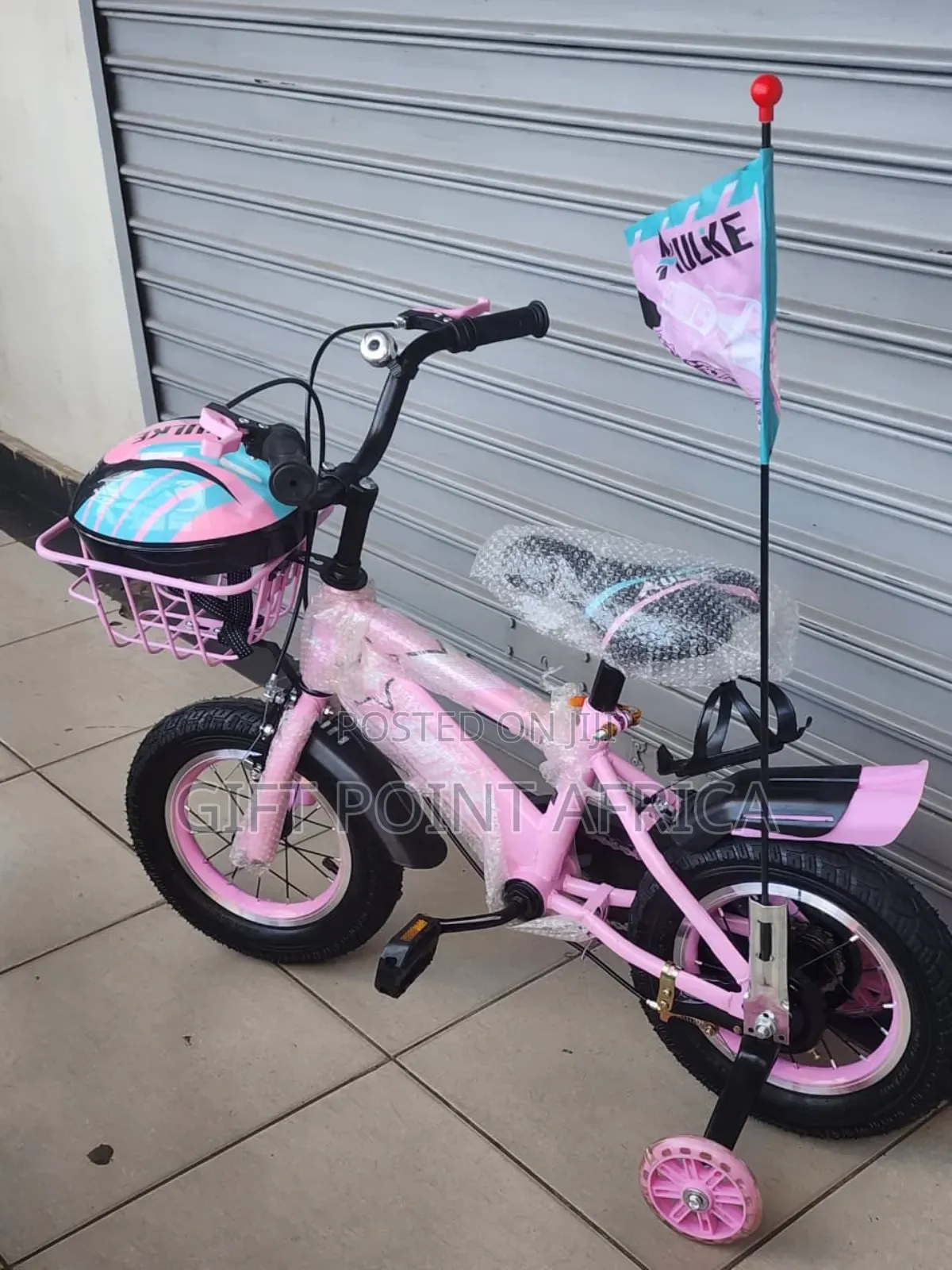 Bmx Pink Kids Bike Size 12 With Free Helmet,Bell, Training Wheels