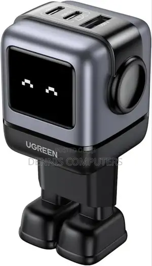 Ugreen Uno Robot 65w 3-Port Gan Fast Charger Uk Grey - Cd361
