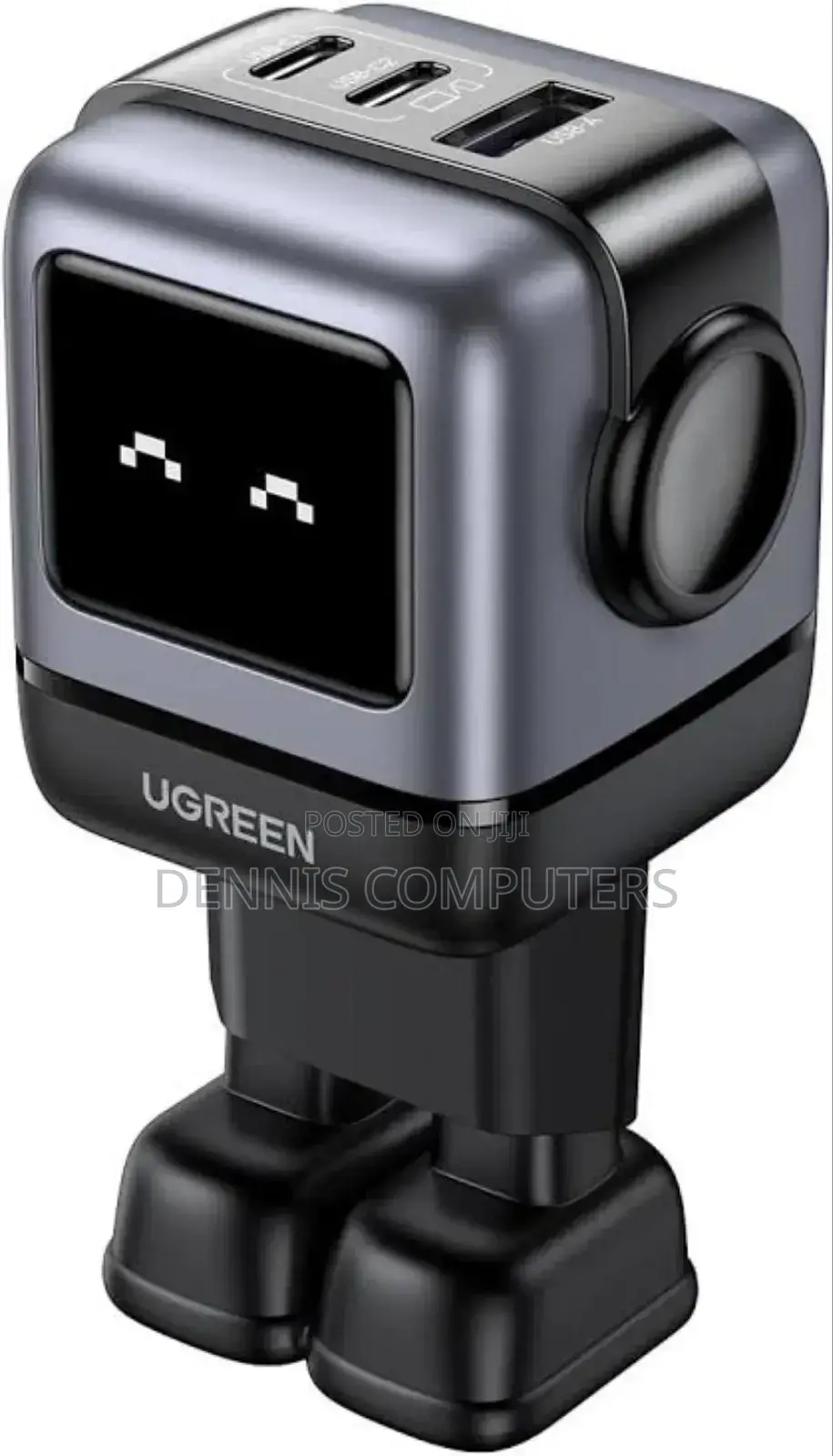 Ugreen Uno Robot 65w 3-Port Gan Fast Charger Uk Grey - Cd361