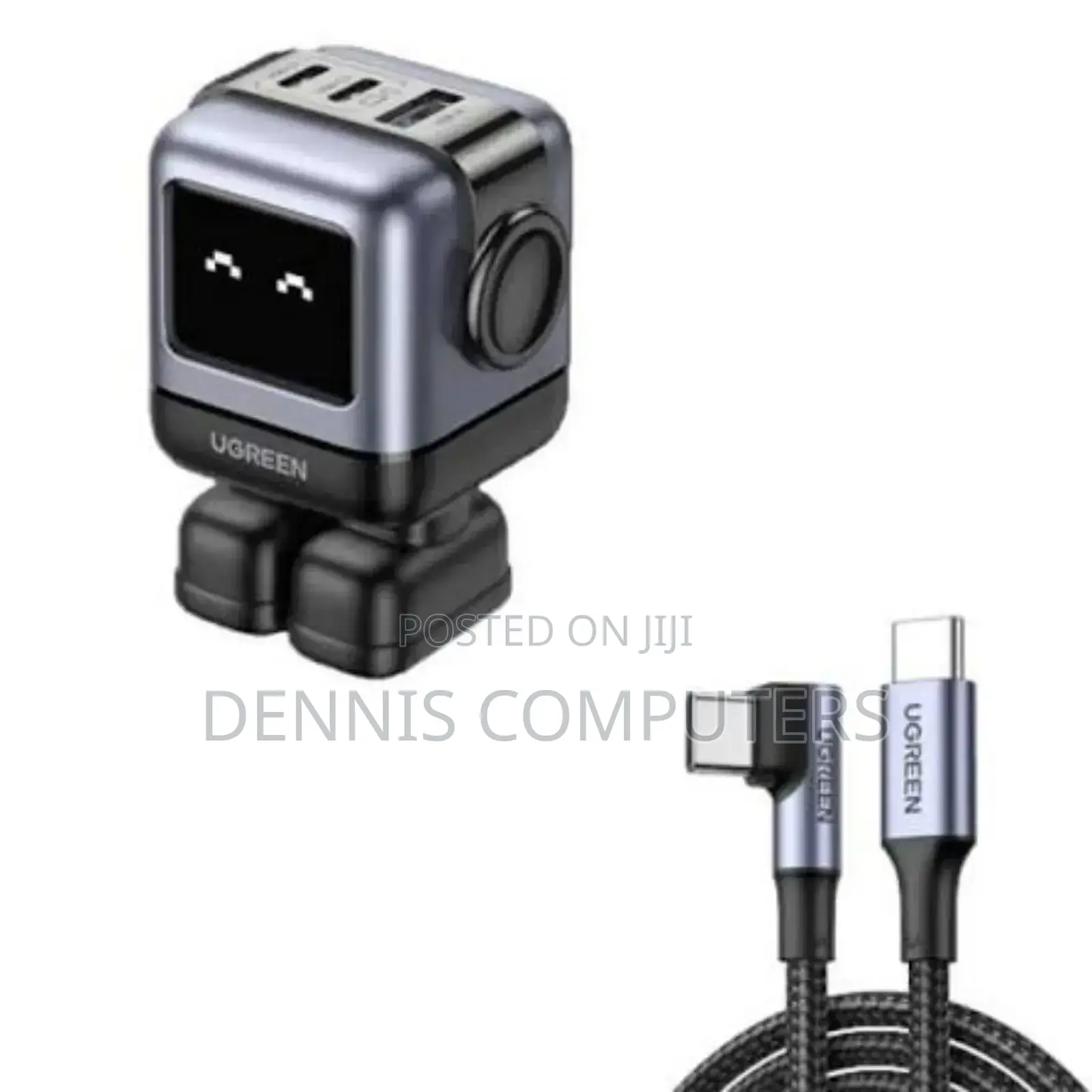 Ugreen Uno Robot 65w 3-Port Gan Fast Charger Uk Grey - Cd361