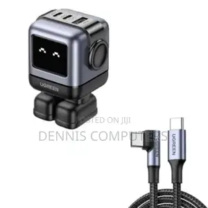 Ugreen Uno Robot 65w 3-Port Gan Fast Charger Uk Grey - Cd361