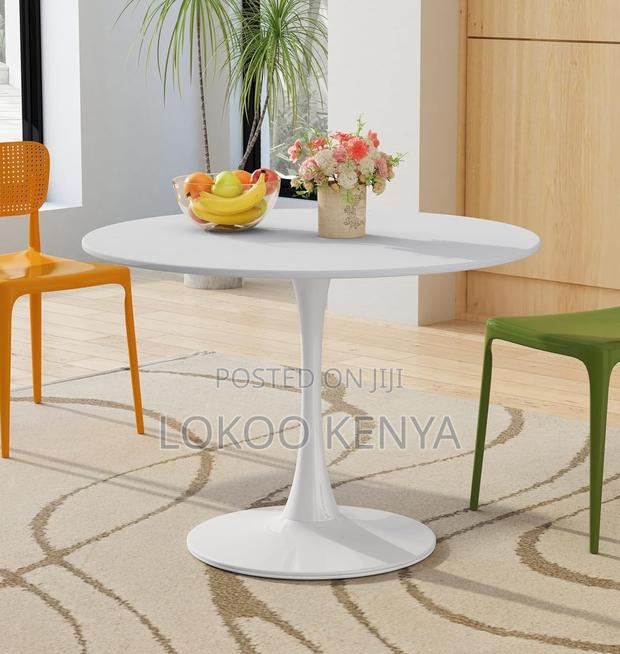 Dining Table; White Round Tulip Eames Kitchen-Dining Table