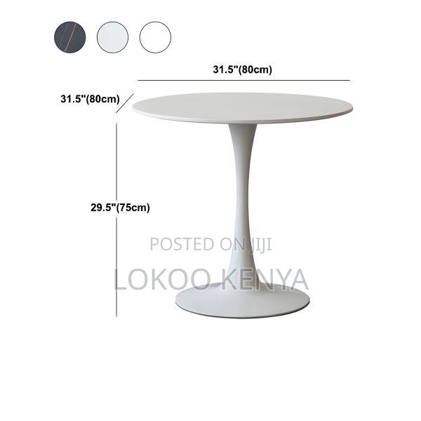 Dining Table; White Round Tulip Eames Kitchen-Dining Table - thumbnail 5
