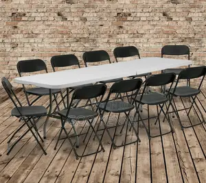 Home Table; Commercial-Grade Plastic Folding Table-Rectangle Design