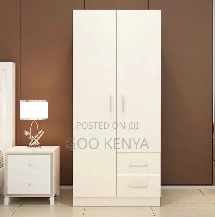 Home Wardrobe; Minimalist Bedroom Wardrobe With Solid Two Wood Doors