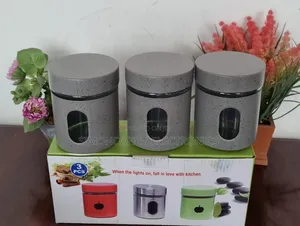 3pcs Glass Canister Set
