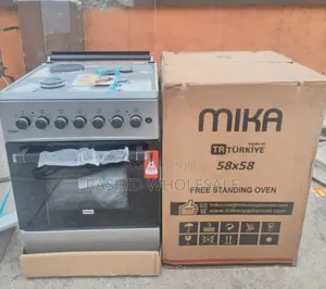 Silver Mika Size 58by58 Standing Cooker. 3+1 Electric Oven